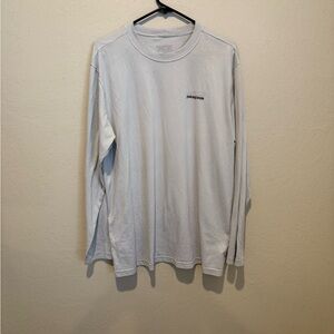 Patagonia White Long Sleeve Tee Crew Neck Relaxed Fit